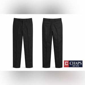 Chaps Men's Classic Black Dress Trousers 38x32